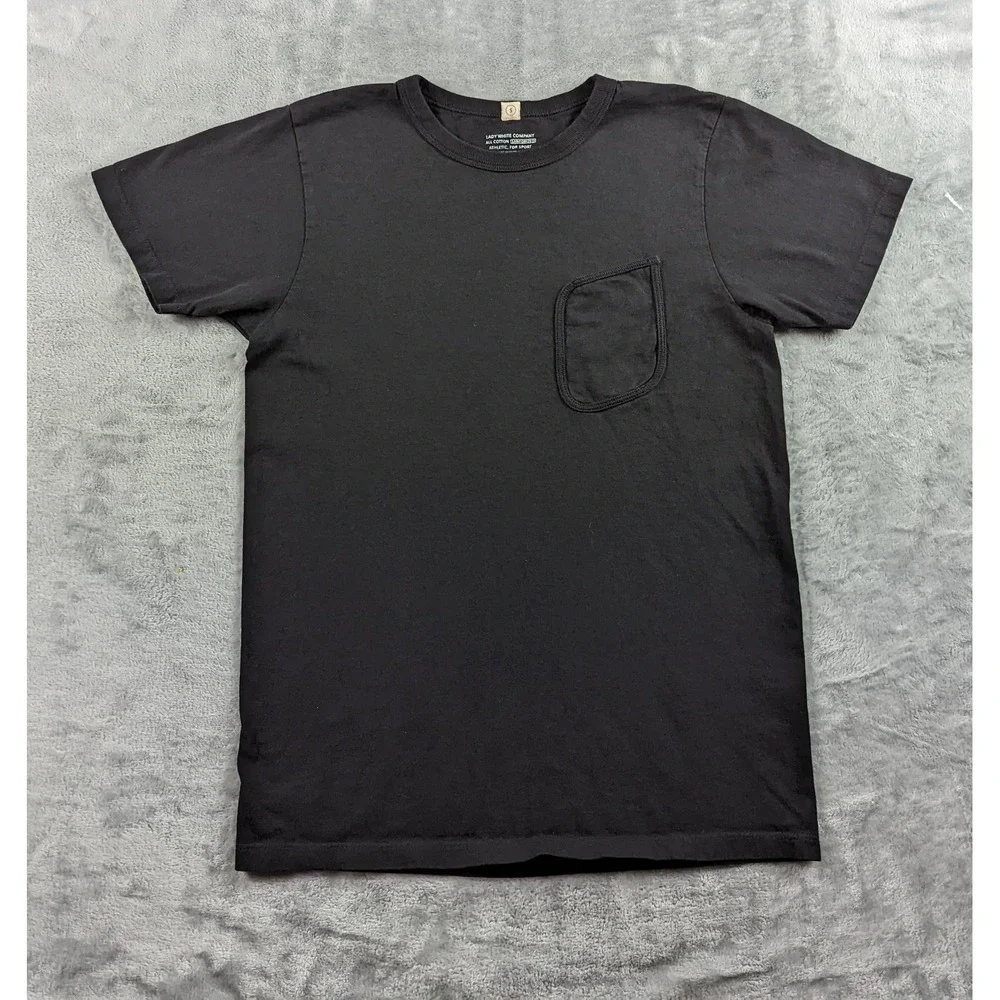 Lady White Company Shirt Men Small Black Clark Pocket Tee Sanforized Cotton READ